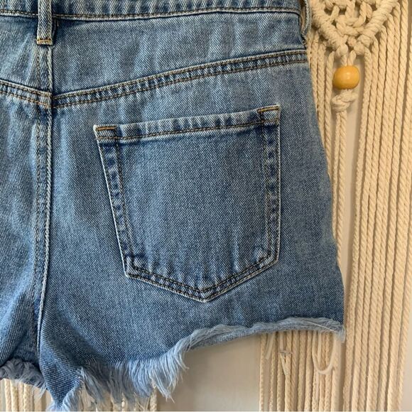 PACSUN High Rise Lace Up Cut Off Denim Festival Shorts Size 28 - Picture 6 of 12